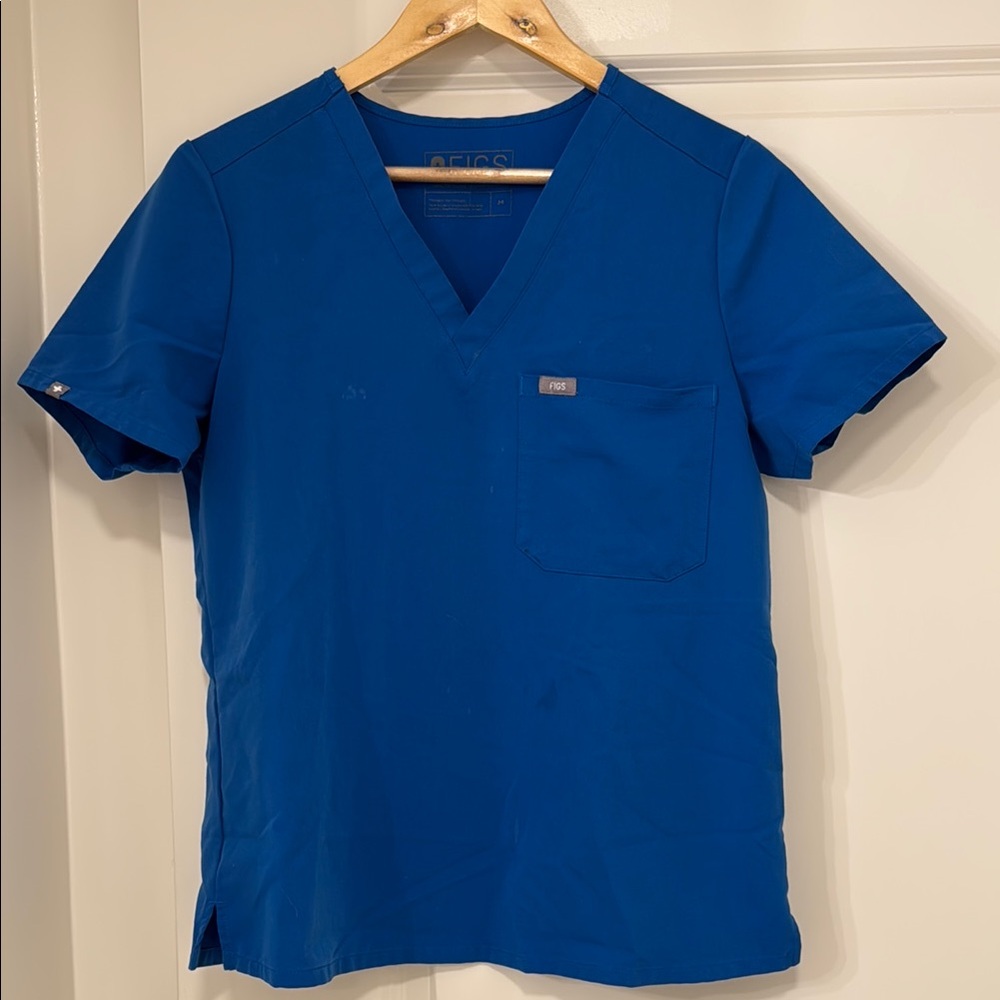 Figs Royal Blue Catarina Scrub Top